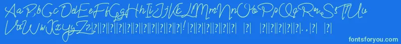 Im yours Font – Green Fonts on Blue Background