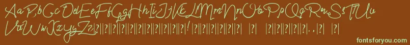 Im yours Font – Green Fonts on Brown Background