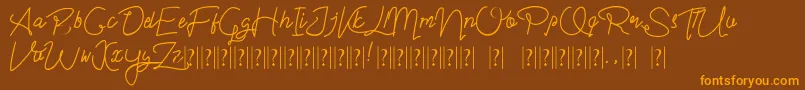 Im yours Font – Orange Fonts on Brown Background