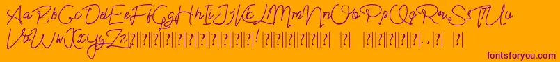 Im yours-Schriftart – Violette Schriften auf orangefarbenem Hintergrund