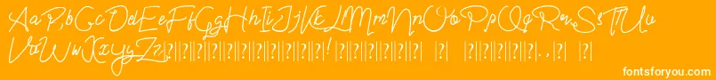 Im yours-Schriftart – Weiße Schriften auf orangefarbenem Hintergrund