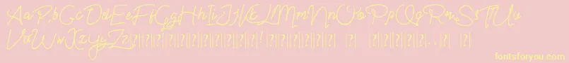 Im yours Font – Yellow Fonts on Pink Background