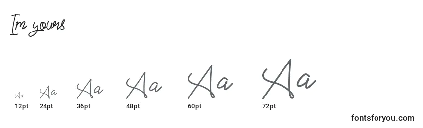 Im yours Font Sizes