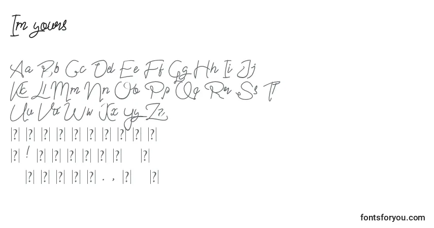 A fonte Im yours (130194) – alfabeto, números, caracteres especiais