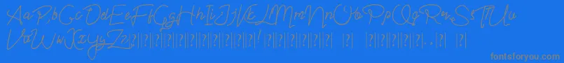 Im yours Font – Gray Fonts on Blue Background