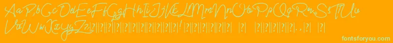 Im yours Font – Green Fonts on Orange Background