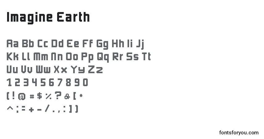 Schriftart Imagine Earth – Alphabet, Zahlen, spezielle Symbole