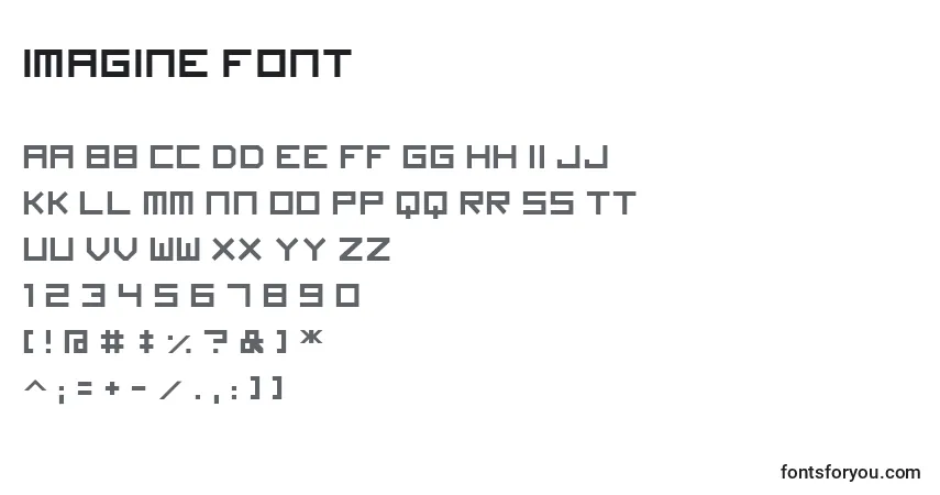 A fonte Imagine Font (130197) – alfabeto, números, caracteres especiais