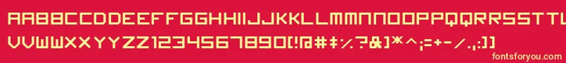 Fonte Imagine Font – fontes amarelas em um fundo vermelho