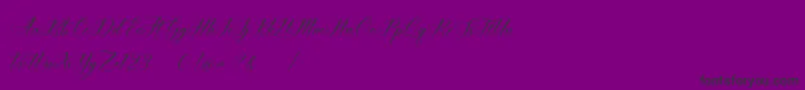 imata Script DEMO-Schriftart – Schwarze Schriften auf violettem Hintergrund