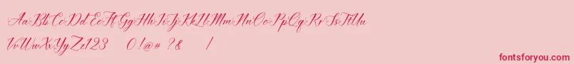 imata Script DEMO-Schriftart – Rote Schriften auf rosa Hintergrund