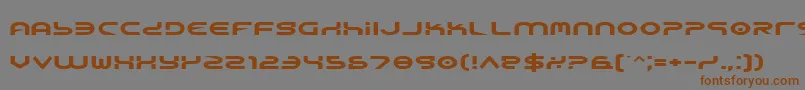 フォントYukone – 茶色の文字が灰色の背景にあります。