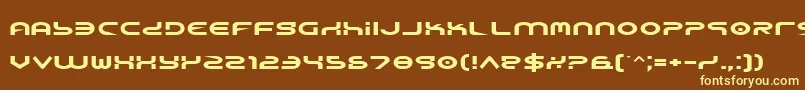 Yukone-fontti – keltaiset fontit ruskealla taustalla