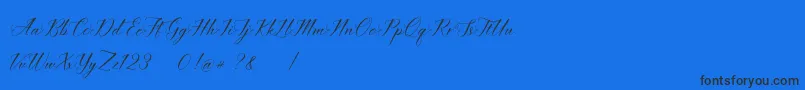 imata Script DEMO Font – Black Fonts on Blue Background