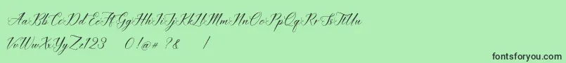imata Script DEMO Font – Black Fonts on Green Background
