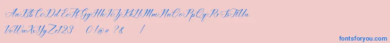 More about imata Script DEMO Font imata Script DEMO Font – Blue Fonts on Pink Background