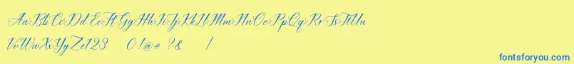 imata Script DEMO Font – Blue Fonts on Yellow Background
