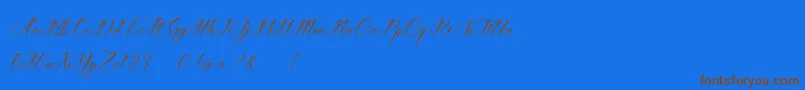 imata Script DEMO Font – Brown Fonts on Blue Background
