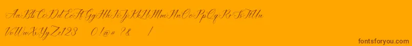 imata Script DEMO Font – Brown Fonts on Orange Background