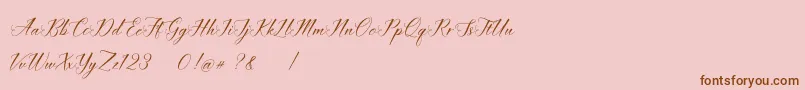 imata Script DEMO Font – Brown Fonts on Pink Background