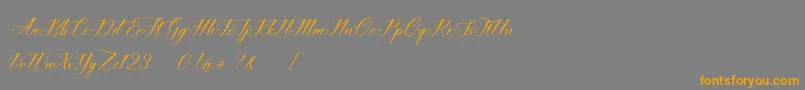 imata Script DEMO Font – Orange Fonts on Gray Background