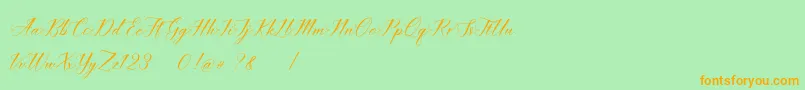imata Script DEMO Font – Orange Fonts on Green Background