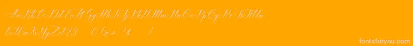 Police imata Script DEMO – polices roses sur fond orange