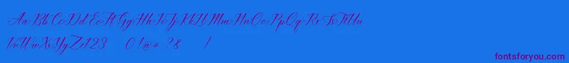 imata Script DEMO Font – Purple Fonts on Blue Background