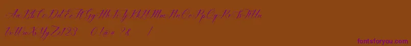 Weitere Informationen zur imata Script DEMO-Schriftart imata Script DEMO-Schriftart – Violette Schriften auf braunem Hintergrund