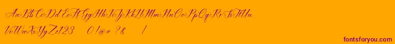 imata Script DEMO Font – Purple Fonts on Orange Background