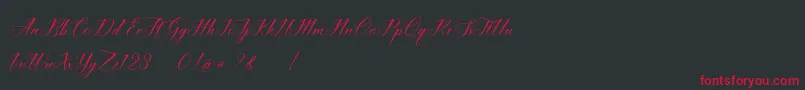 Fonte imata Script DEMO – fontes vermelhas em um fundo preto