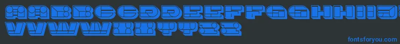 Imbecile3D Filled Font – Blue Fonts on Black Background