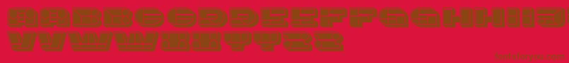 フォントImbecile3D Filled – 赤い背景に茶色の文字
