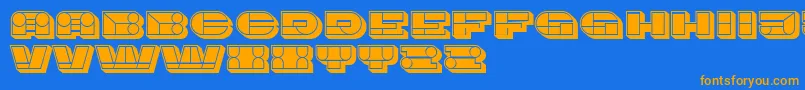 Imbecile3D Filled Font – Orange Fonts on Blue Background