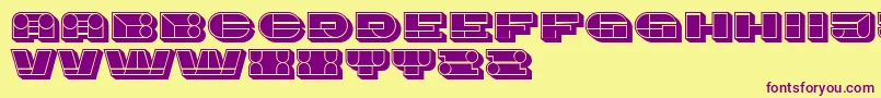 Шрифт Imbecile3D Filled – фиолетовые шрифты на жёлтом фоне
