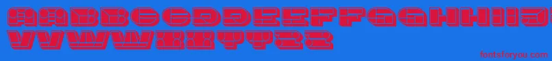 フォントImbecile3D Filled – 赤い文字の青い背景