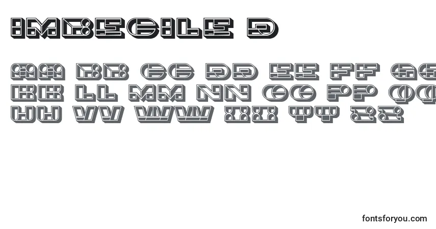 Schriftart Imbecile3D – Alphabet, Zahlen, spezielle Symbole