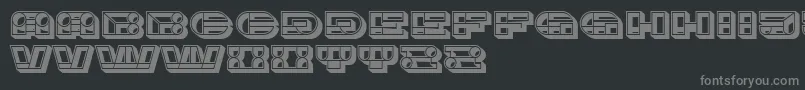 Imbecile3D-Schriftart – Graue Schriften auf schwarzem Hintergrund