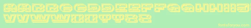 Imbecile3D-Schriftart – Gelbe Schriften auf grünem Hintergrund