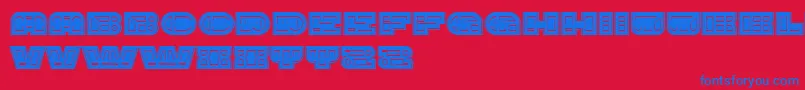 ImbecileAbstract HeavyFilled Font – Blue Fonts on Red Background