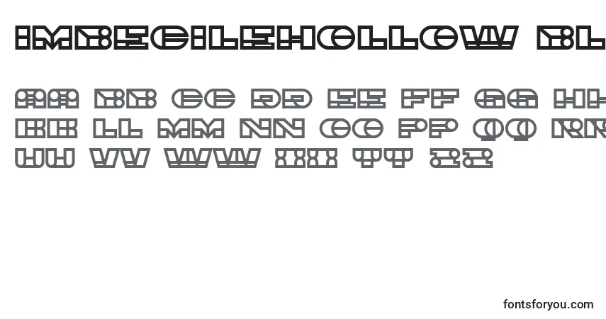 Czcionka ImbecileHollow Black – alfabet, cyfry, specjalne znaki