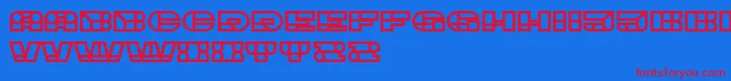 ImbecileHollow Black Font – Red Fonts on Blue Background