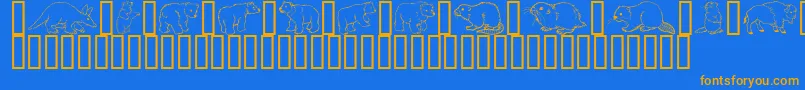 GeWildKingdomAToD Font – Orange Fonts on Blue Background