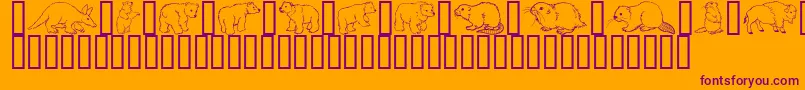 GeWildKingdomAToD Font – Purple Fonts on Orange Background