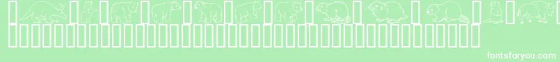 GeWildKingdomAToD Font – White Fonts on Green Background