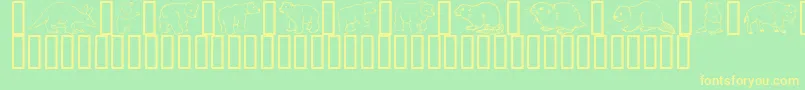 GeWildKingdomAToD Font – Yellow Fonts on Green Background