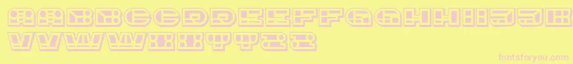 フォントImbecileOrnamental Filled – ピンクのフォント、黄色の背景