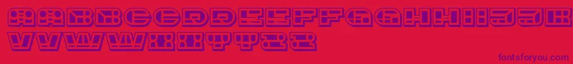 フォントImbecileOrnamental Filled – 赤い背景に紫のフォント