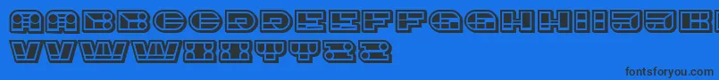 Шрифт ImbecileOrnamental FilledBlack – чёрные шрифты на синем фоне