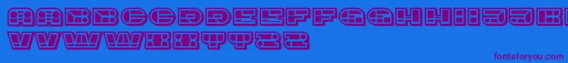 ImbecileOrnamental FilledBlack-Schriftart – Violette Schriften auf blauem Hintergrund